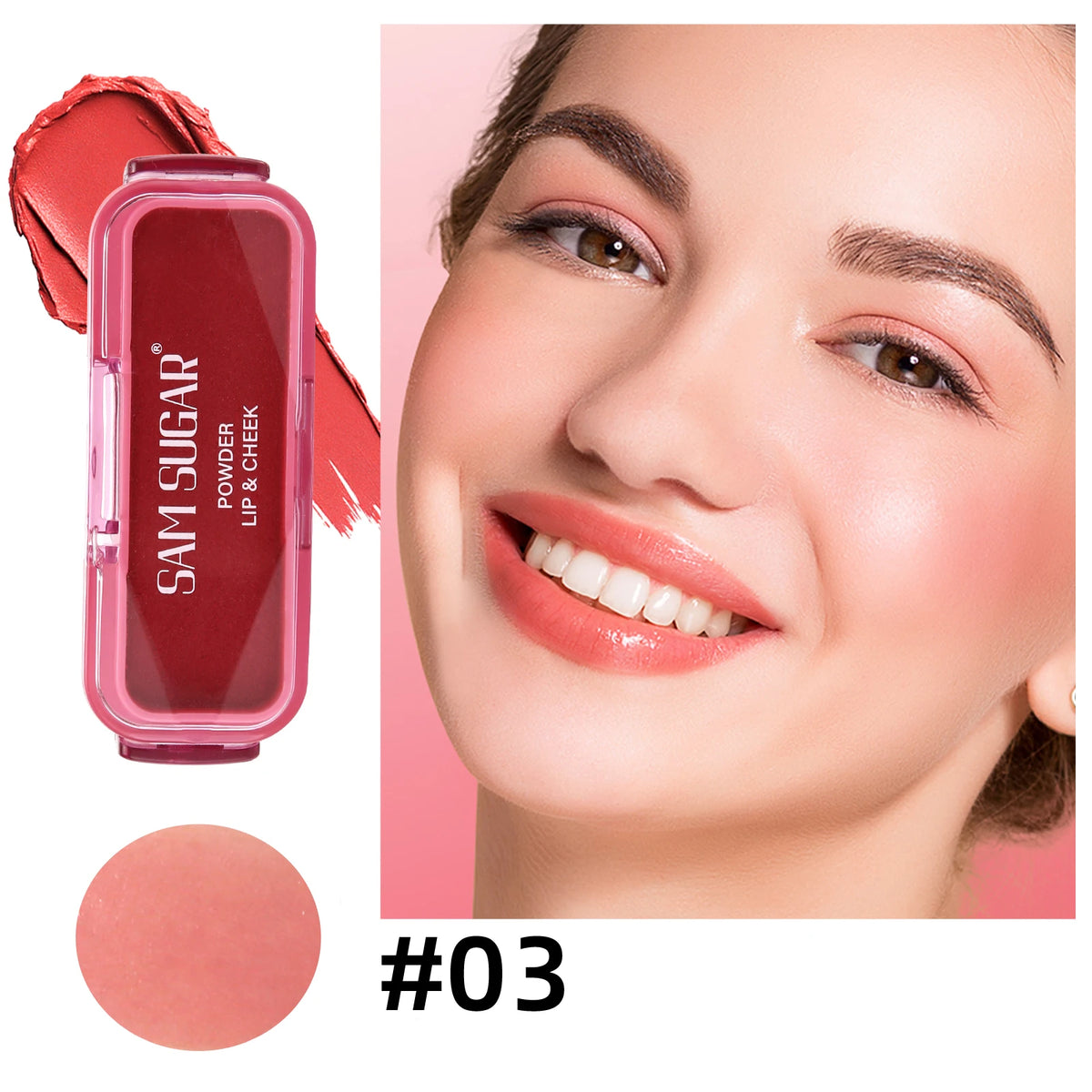 SAM SUGAR Matte Blush Cream – Multi-Use Lips, Face & Cheeks