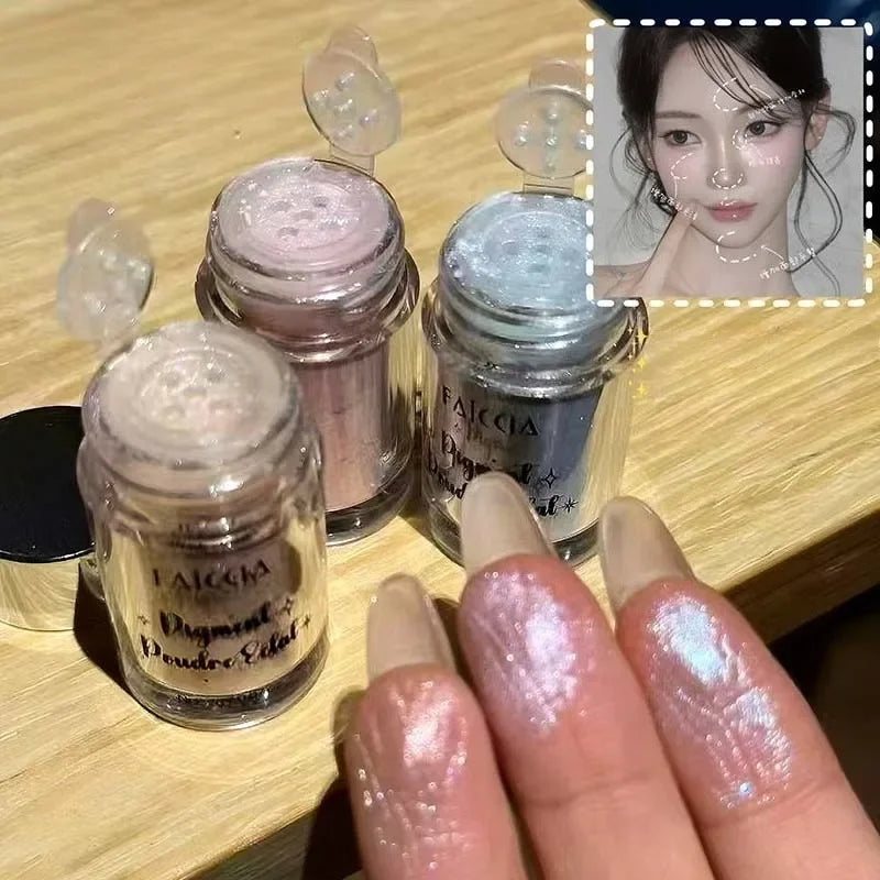 Aurora Peach Shimmer Loose Highlighter Powder – Face & Body Glow Shimmer Highlighter Powder PRIMED