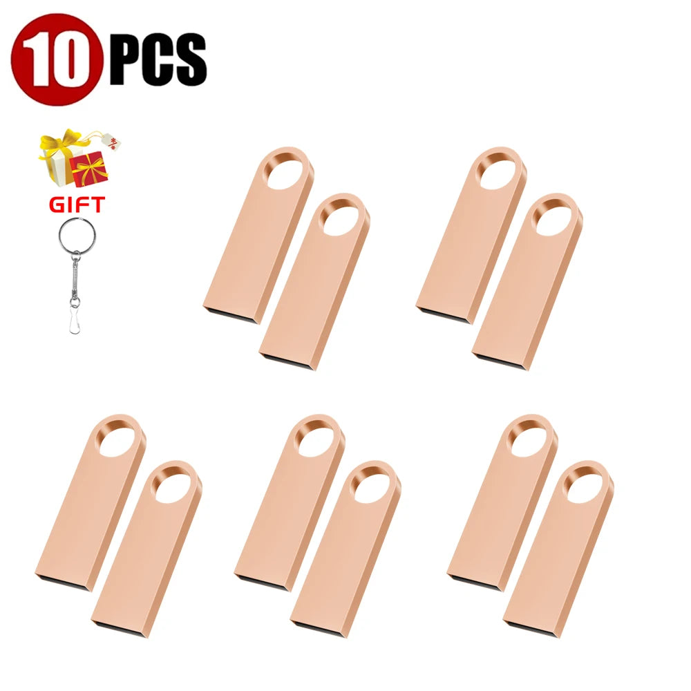 10-Pack Custom Logo Metal USB Flash Drives 128MB–128GB USB Flash Drive PRIMED 128GB X 10PCS MistyRose CN