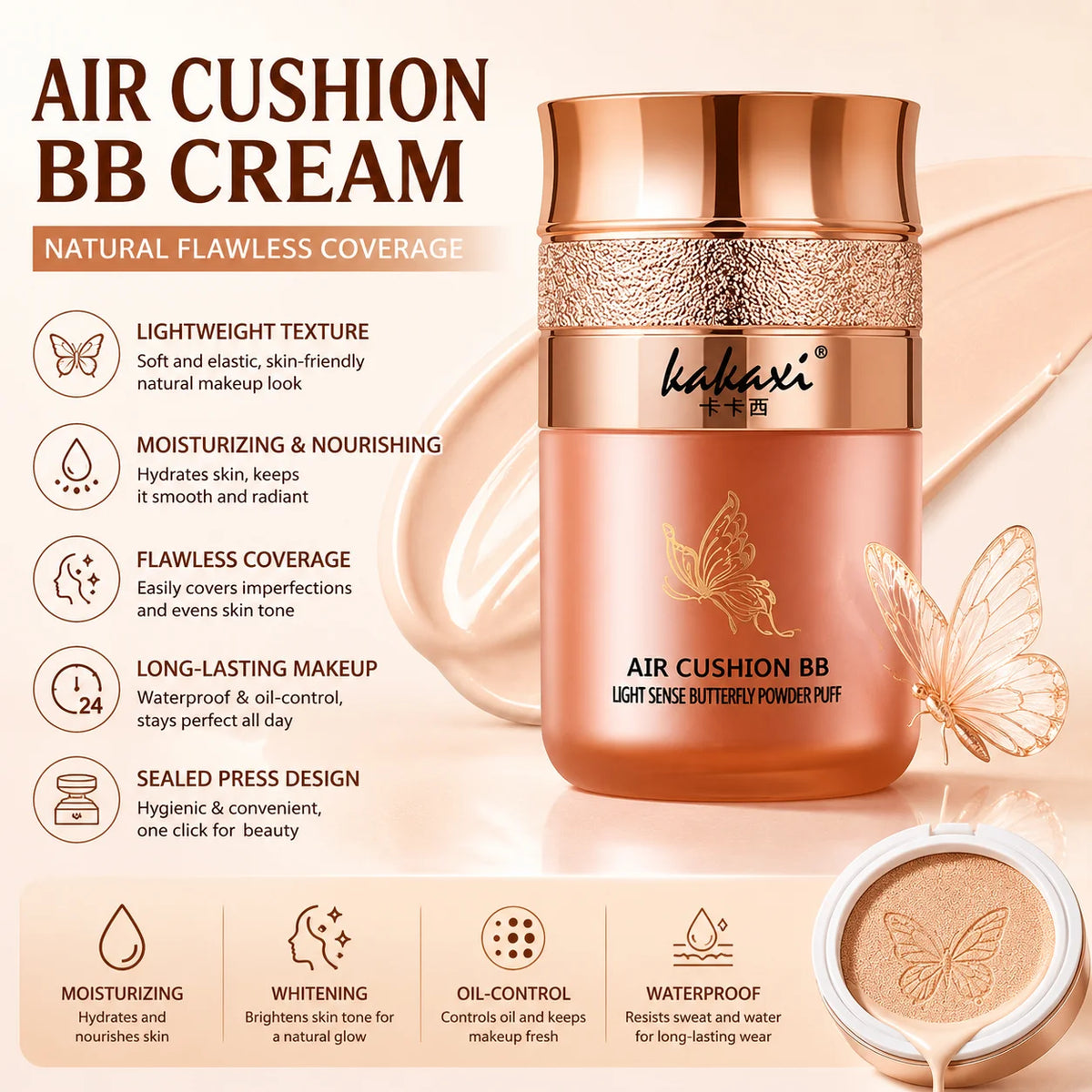 Air Cushion BB Cream Foundation – Moisturizing Oil-Control