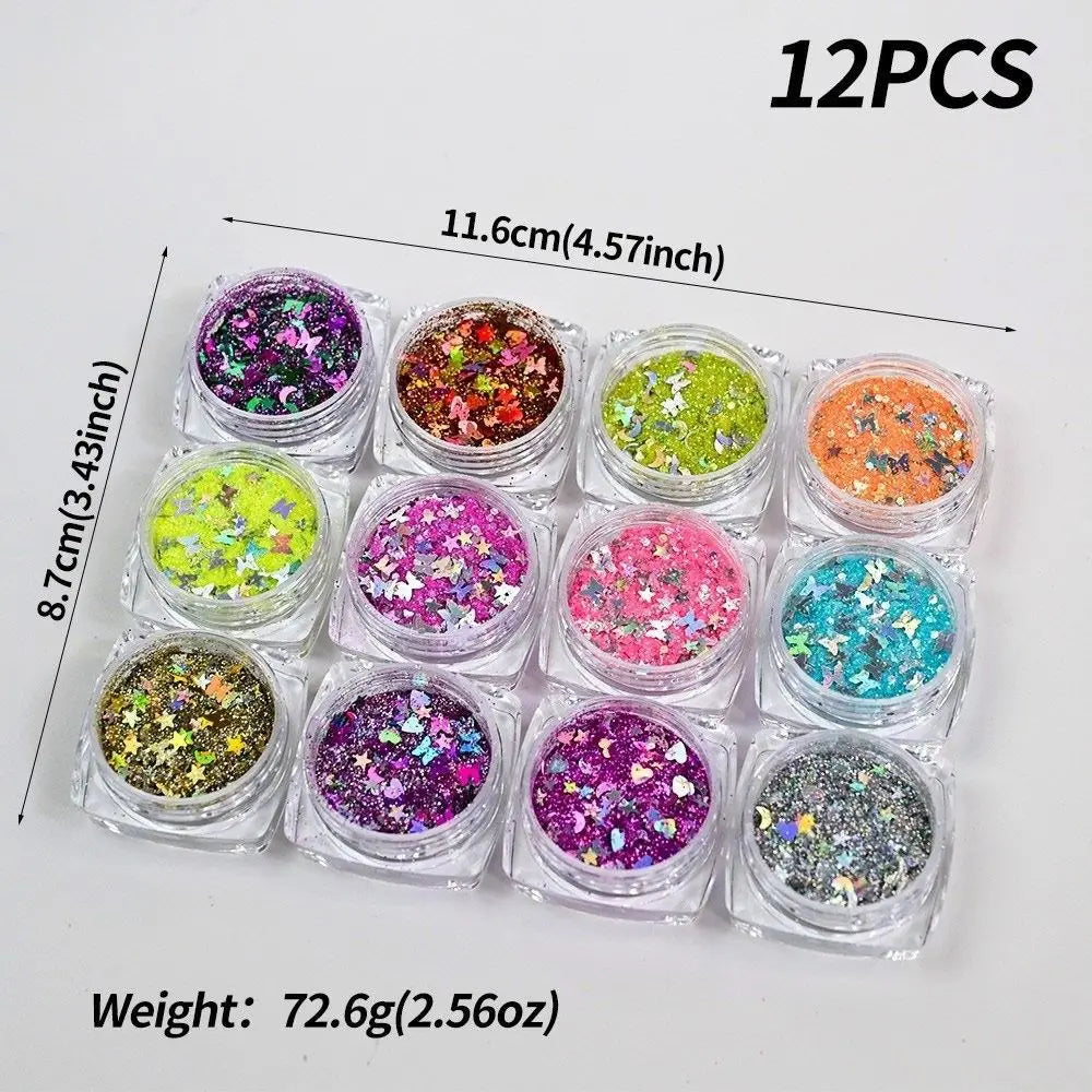 Multicolor Nail Glitter Sequins – Turtle Scale DIY Nail Art