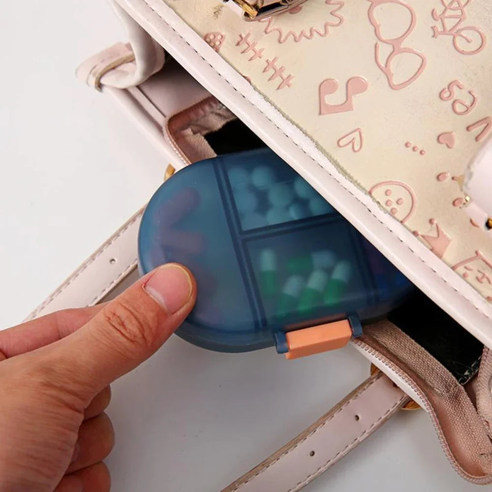 Travel Pill Organizer 8 Compartments – Airtight Medicine Case