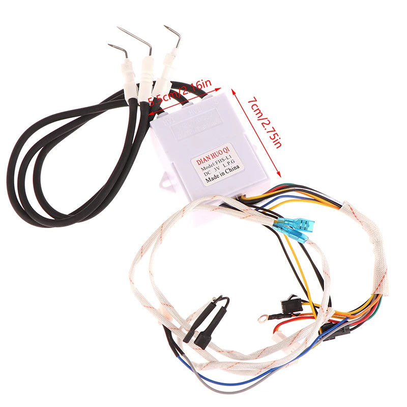 DC 3V Gas Stove Pulse Igniter – 14-Wire Double Ignition Gas Stove Igniter PRIMED White