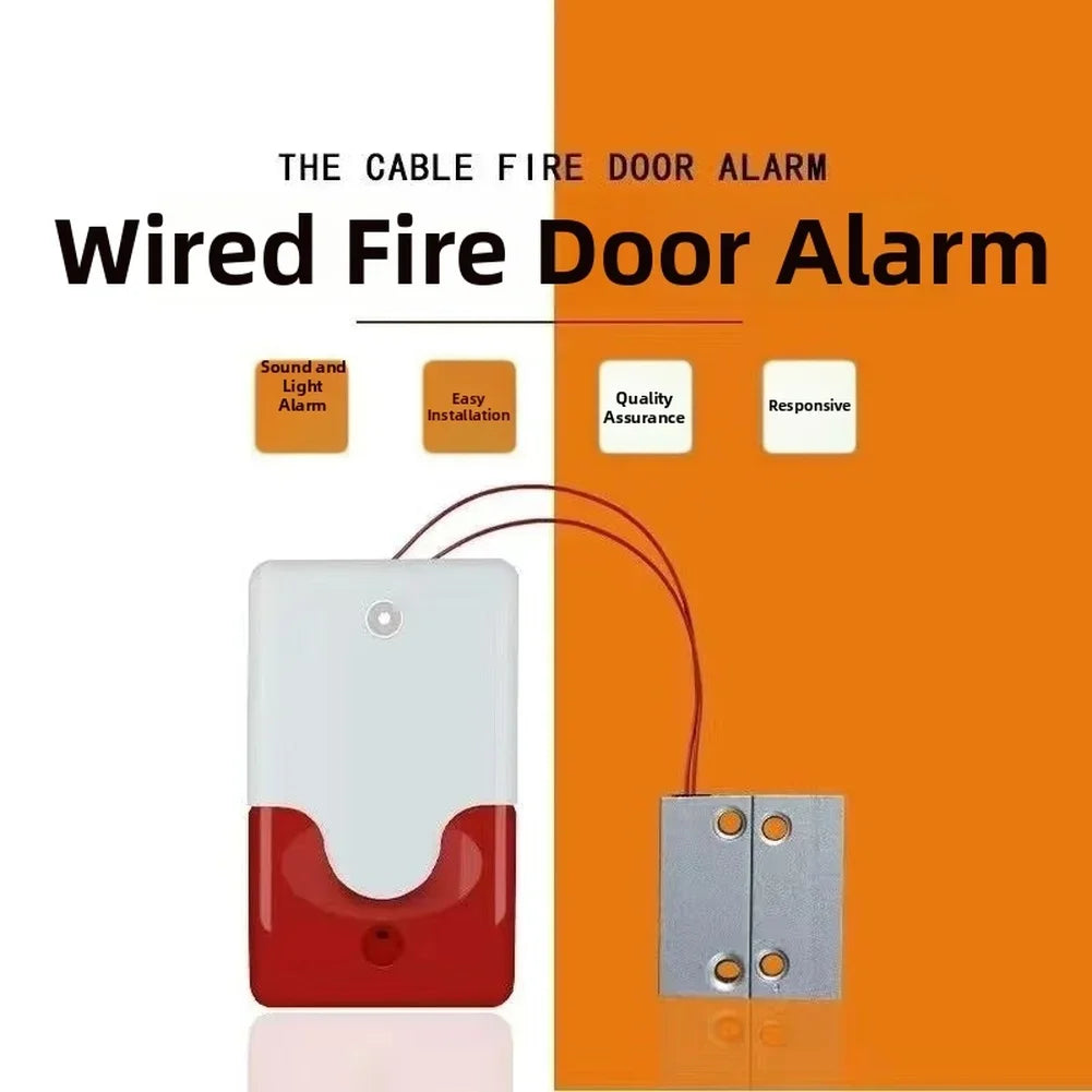Wired Door Magnetic Alarm 100dB Sound & Light Siren