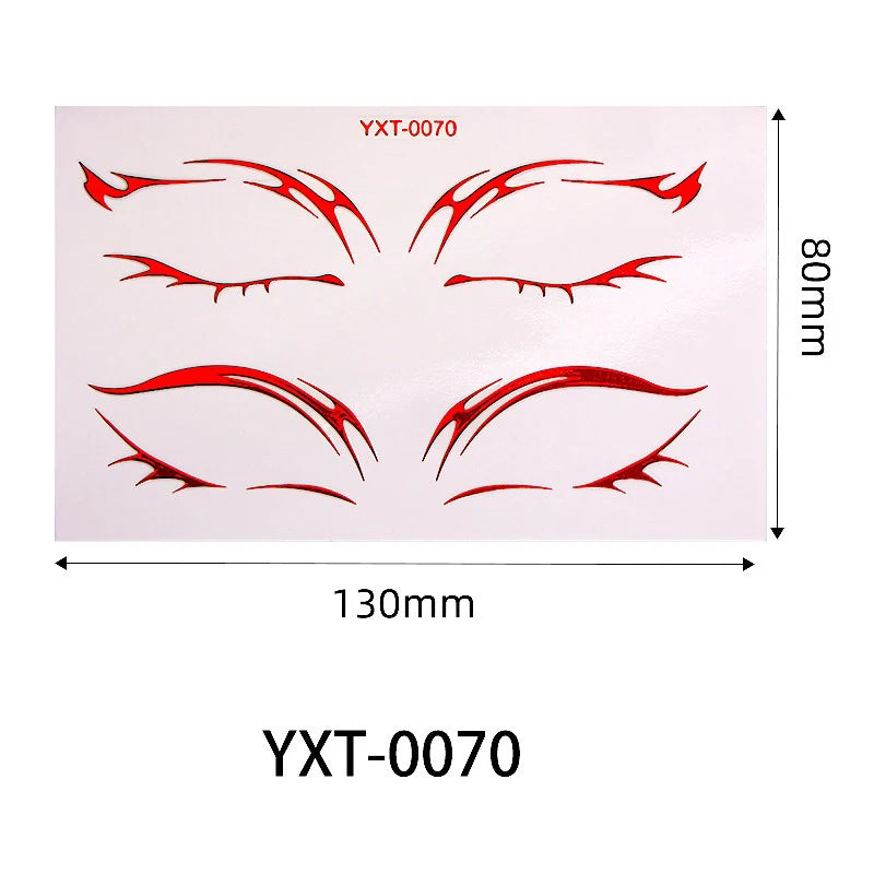 Purple Red Metallic Eye Makeup Stickers | Temporary Tattoo