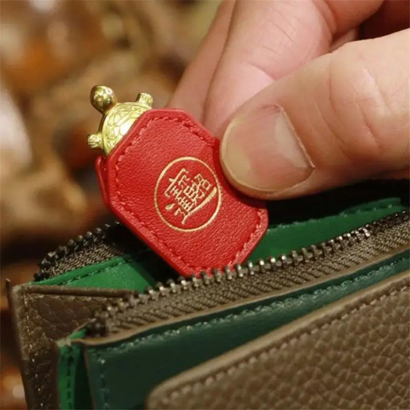 Feng Shui Lucky Golden Turtle Wallet Charm & Ornament Set