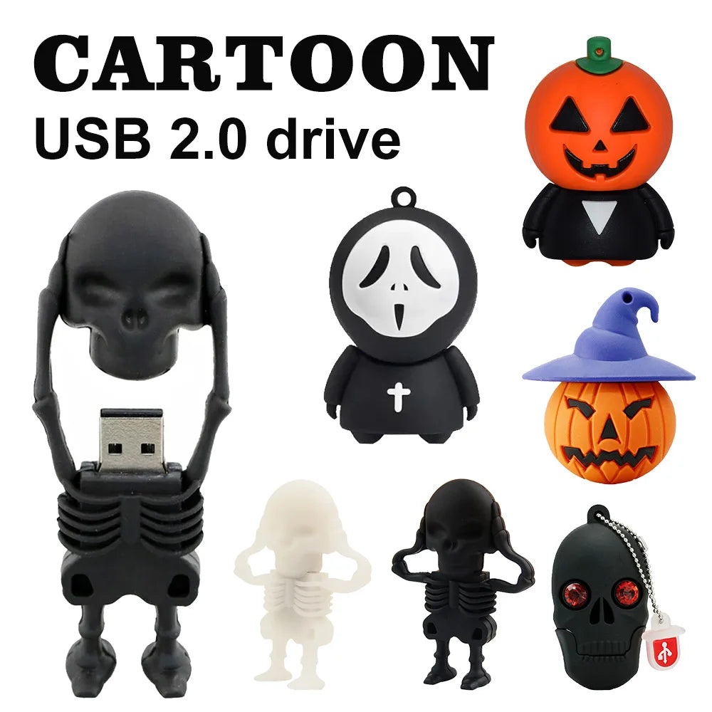 Skull USB Flash Drive 2.0 | 8GB–128GB Novelty Memory Stick USB Flash Drive PRIMED