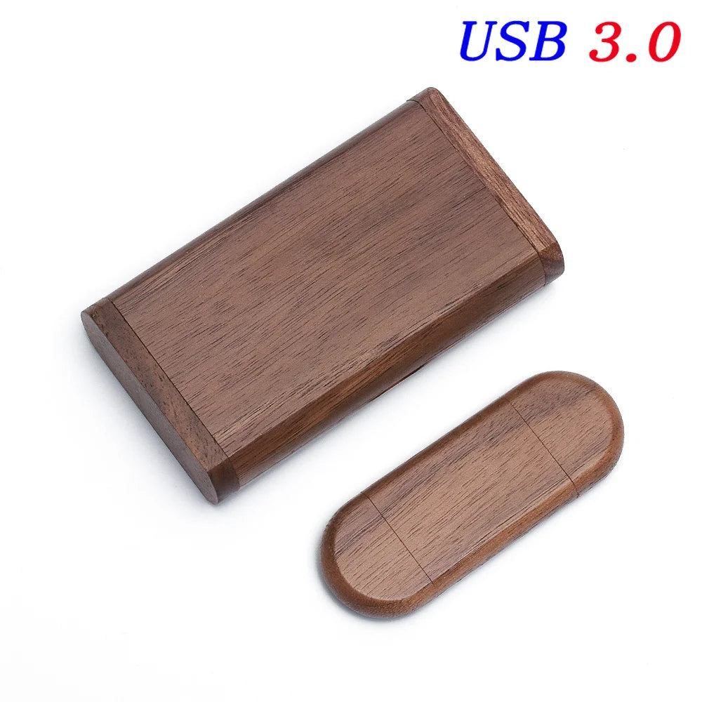 Wooden USB Flash Drive Type-C Custom Logo 16–128GB | JASTER USB Flash Drive PRIMED Walnut wood With box 256GB