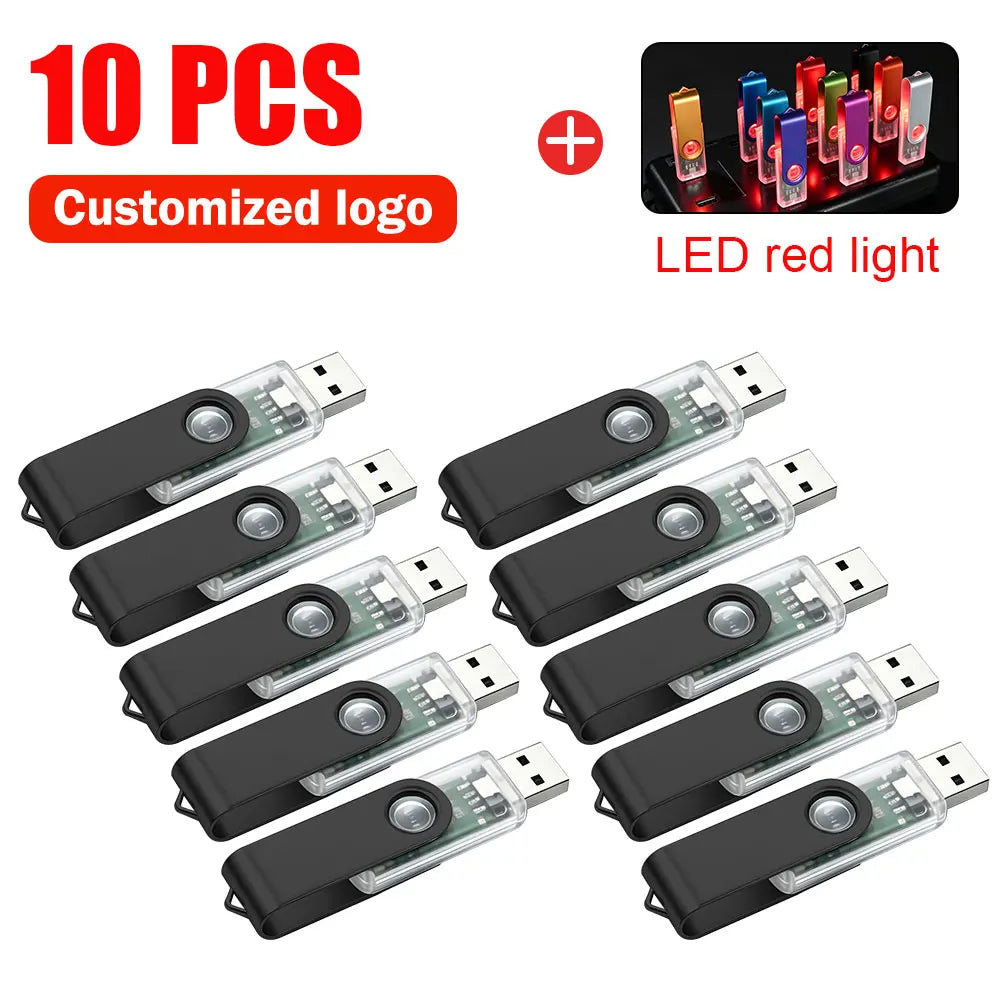 10-Pack Custom Logo Metal USB Flash Drives 256MB–128GB USB Flash Drive PRIMED 2GB x 10PCS black-A