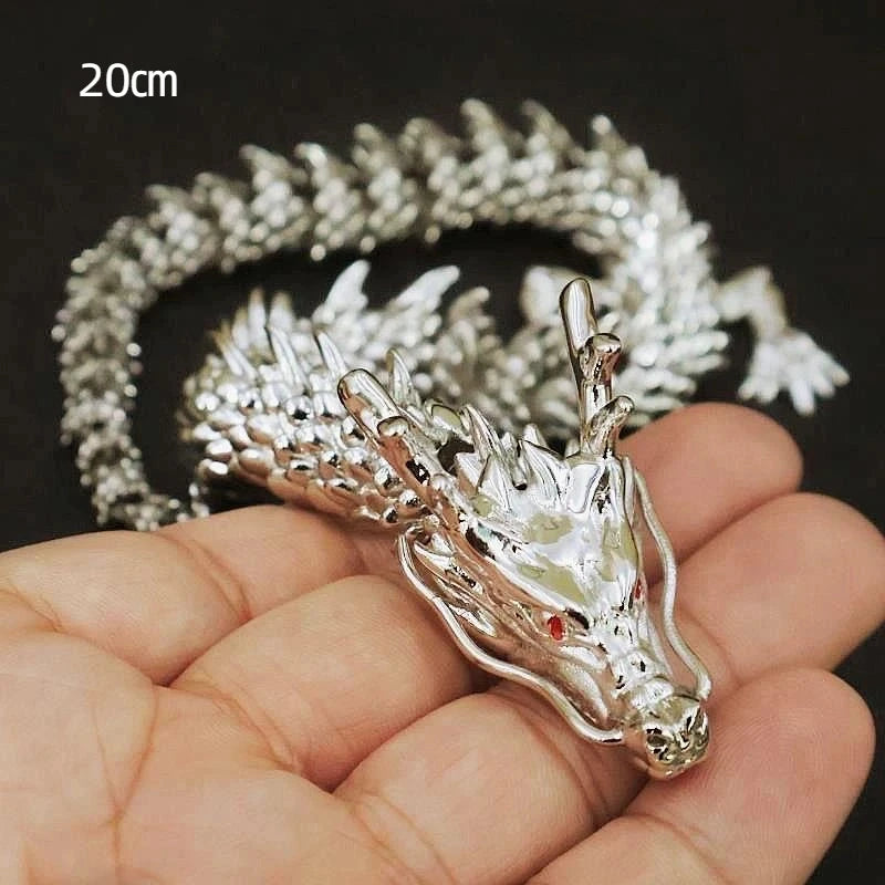 3D Movable Alloy Dragon Statue | Antique Desktop Ornament Dragon Figurine Ornament PRIMED Style3