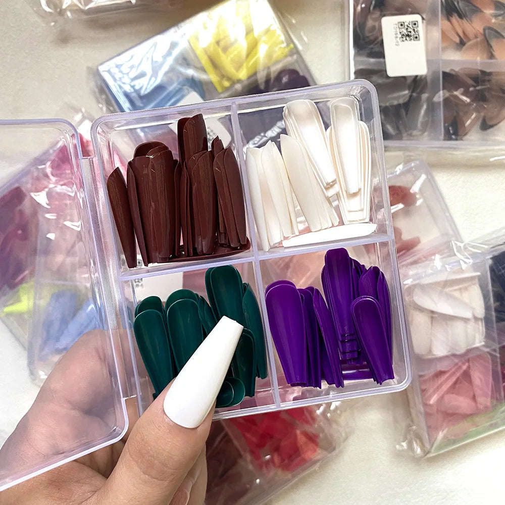 96Pcs Press On Nails – Coffin Ballet French Full Cover Tips
