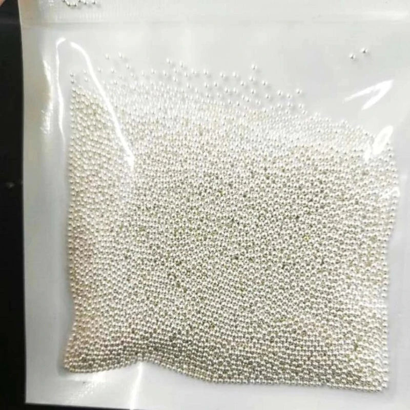 Nail Art Metal Round Beads 0.8–3.0mm Gold Silver | 12-Grid Box Nail Art Beads PRIMED ZD022-1(50g)