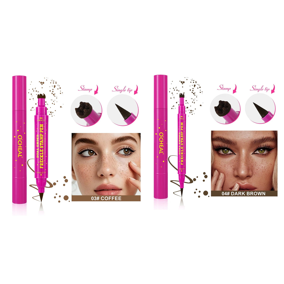 BOSUYA Dual-Ended Waterproof Faux Freckle Pen | Dotting Tool