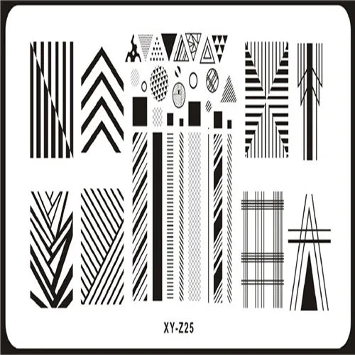 MAFANAILS Nail Art Stamping Plate – Multi-Design Stencil XY-Z Nail Stamping Plate PRIMED 25