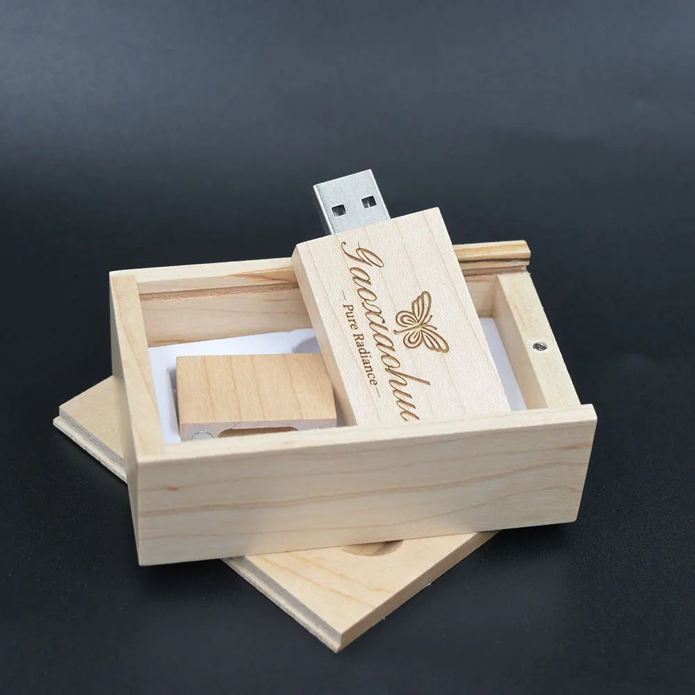 10-Pack Bamboo USB 3.0 Flash Drives | Free Custom Logo Engraved Custom USB Flash Drive PRIMED
