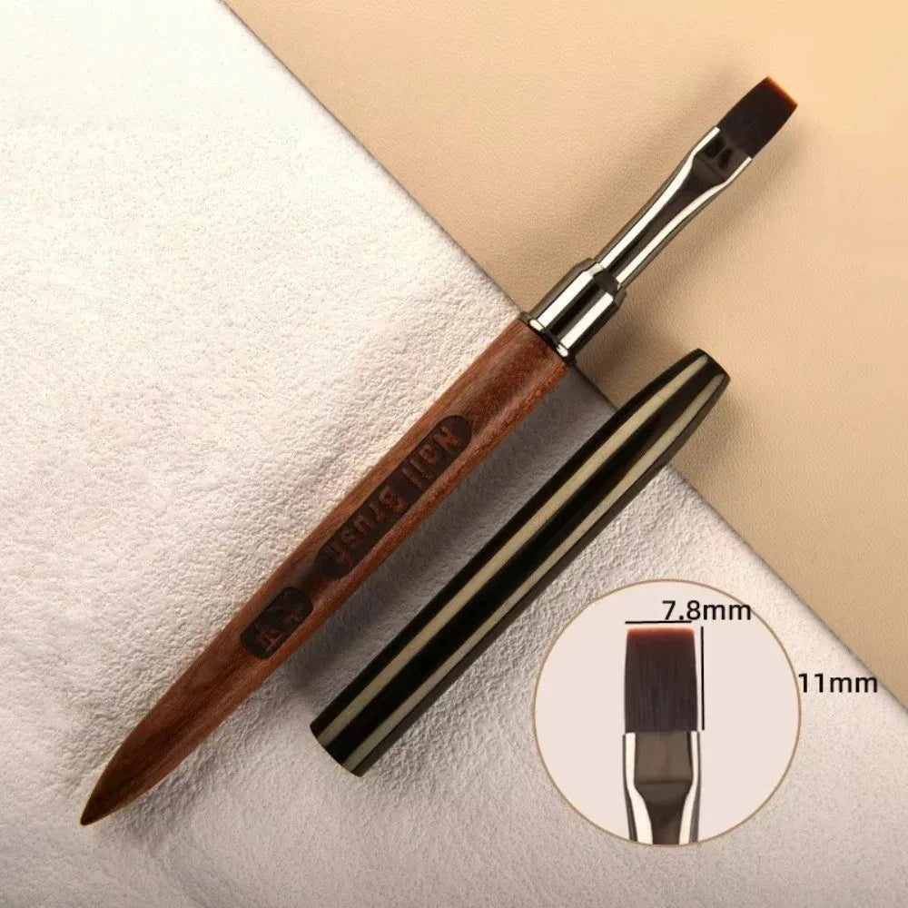 Wooden Nail Art Gel Brush – No Shedding, Pen Cap Included