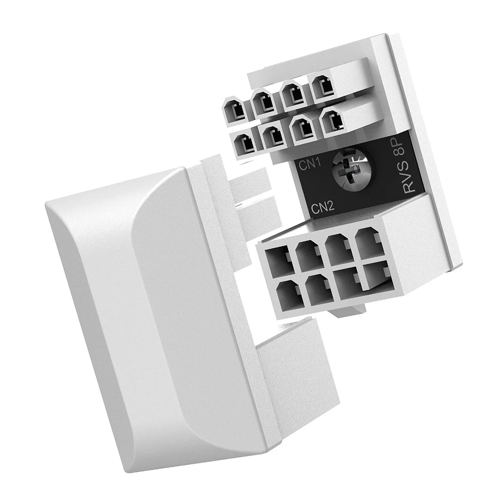 180° 8-Pin GPU PCIE Power Adapter – Fireproof Angled Connector GPU Cable Adapter PRIMED