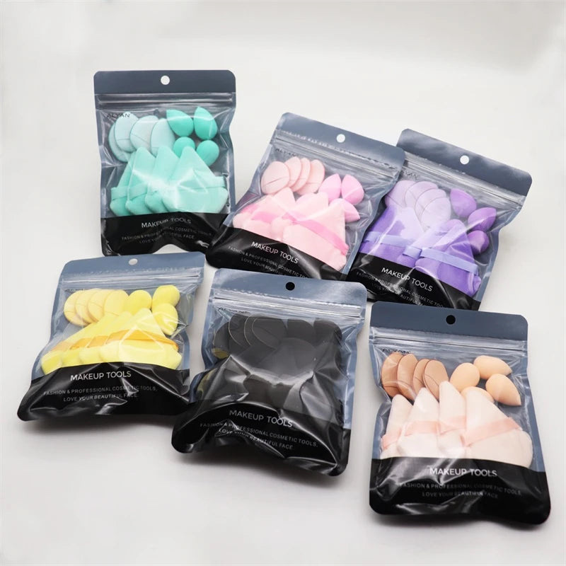 12Pcs Triangle Velvet Finger Makeup Puff Set | Multicolor Makeup Puff Set PRIMED