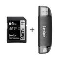 Lexar V60 4K SDXC UHS-II Memory Card | 64GB–256GB, 250MB/s SD Memory Card PRIMED 64GB with Reader