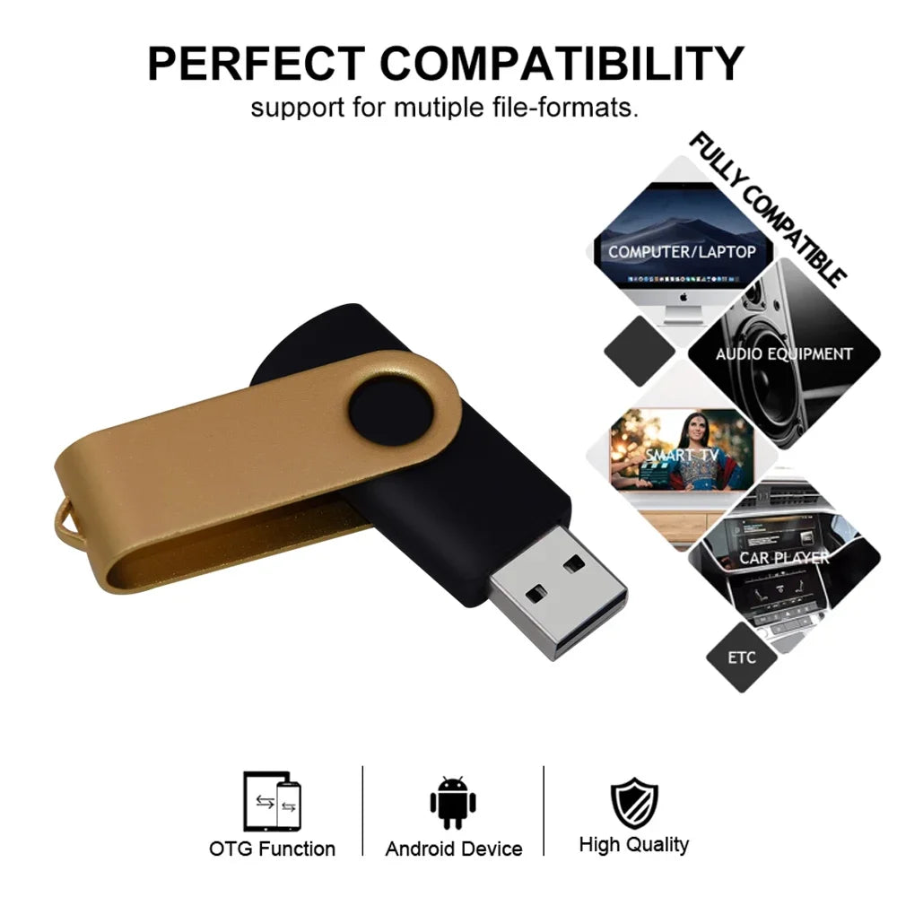 Metal USB Flash Drive 4GB–128GB Waterproof Plug & Play Pen Drive USB Flash Drive PRIMED