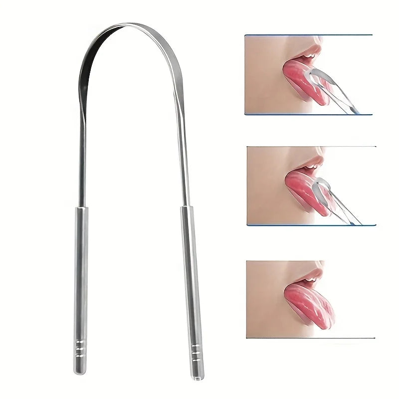 Stainless Steel Tongue Scraper Set with Case | Fresh Breath