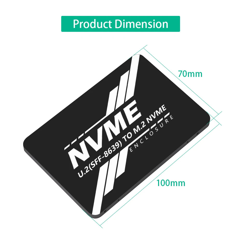 TISHRIC M.2 NVMe to U.2 SFF-8639 Adapter with Aluminium Case SSD Adapter Enclosure PRIMED