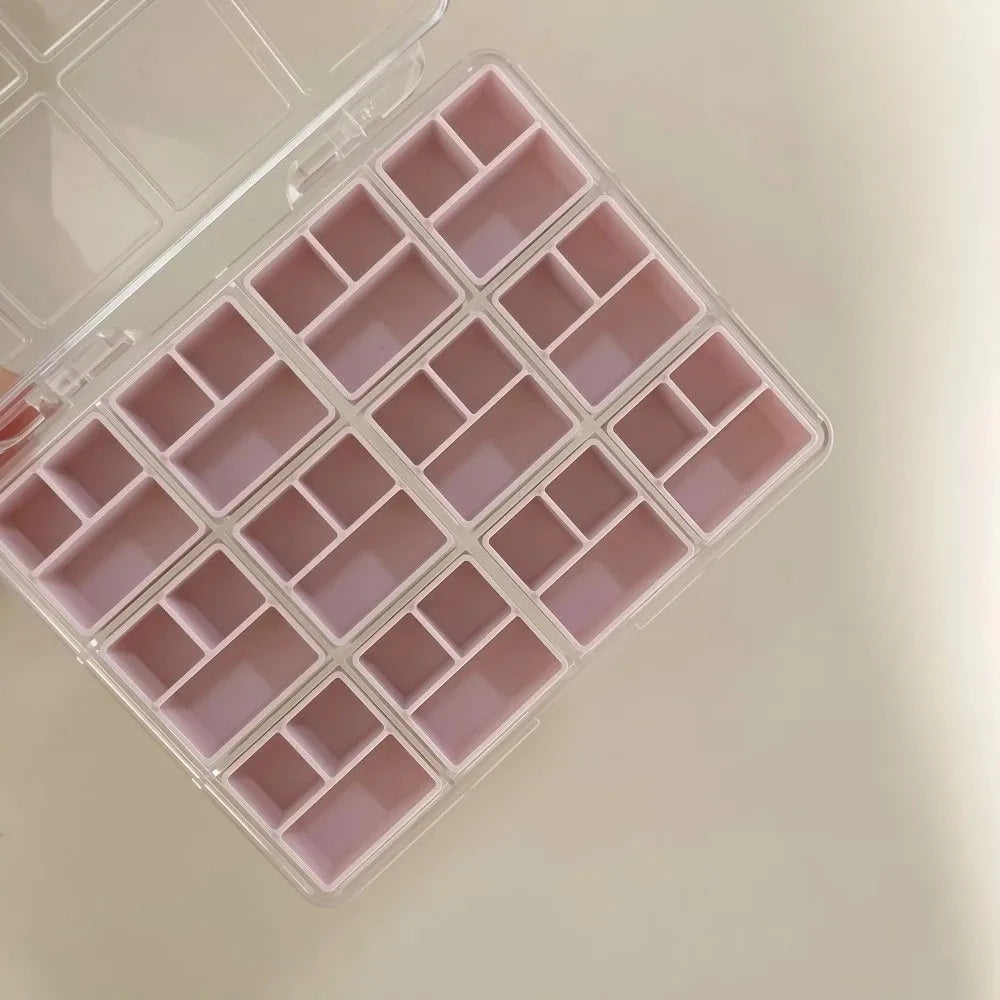 Transparent 36-Grid Nail Art Storage Box | Candy Colors