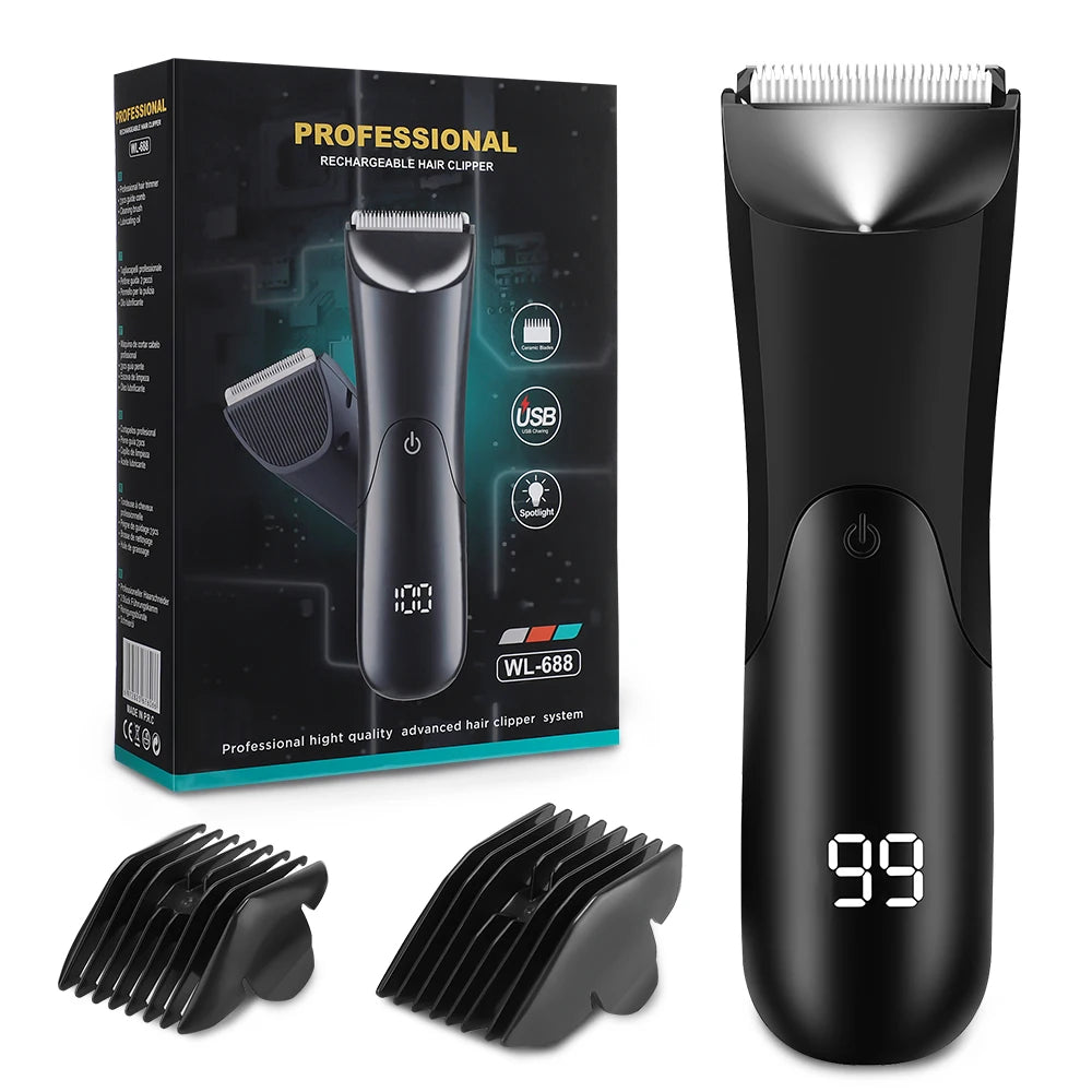 Men's Body Hair Trimmer – Ceramic Blade All-In-One Groomer Body Hair Trimmer PRIMED black