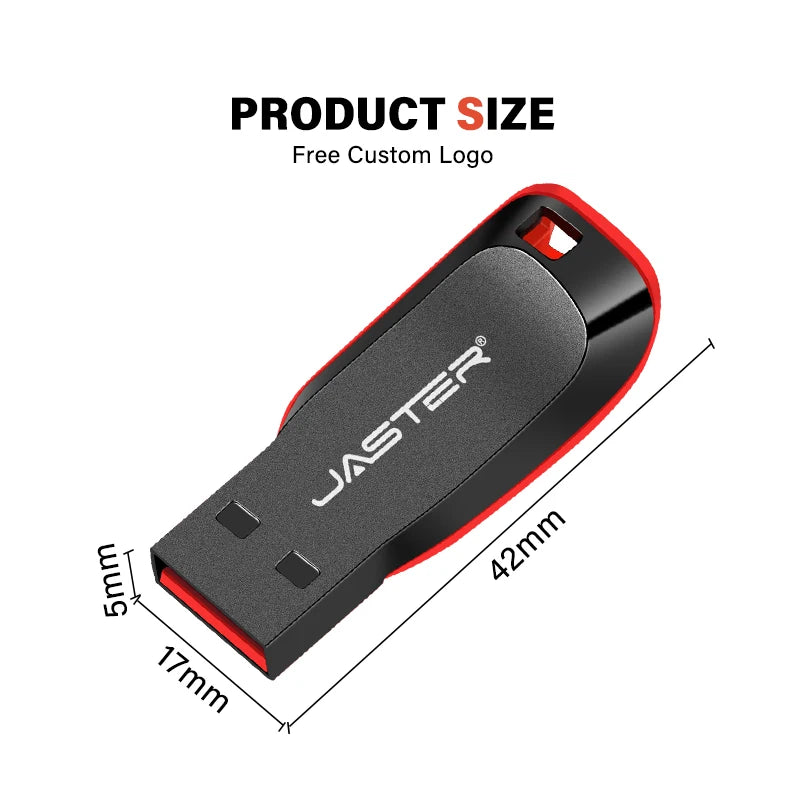JASTER USB 2.0 Flash Drive Key Ring – 128MB to 32GB USB Flash Drive PRIMED