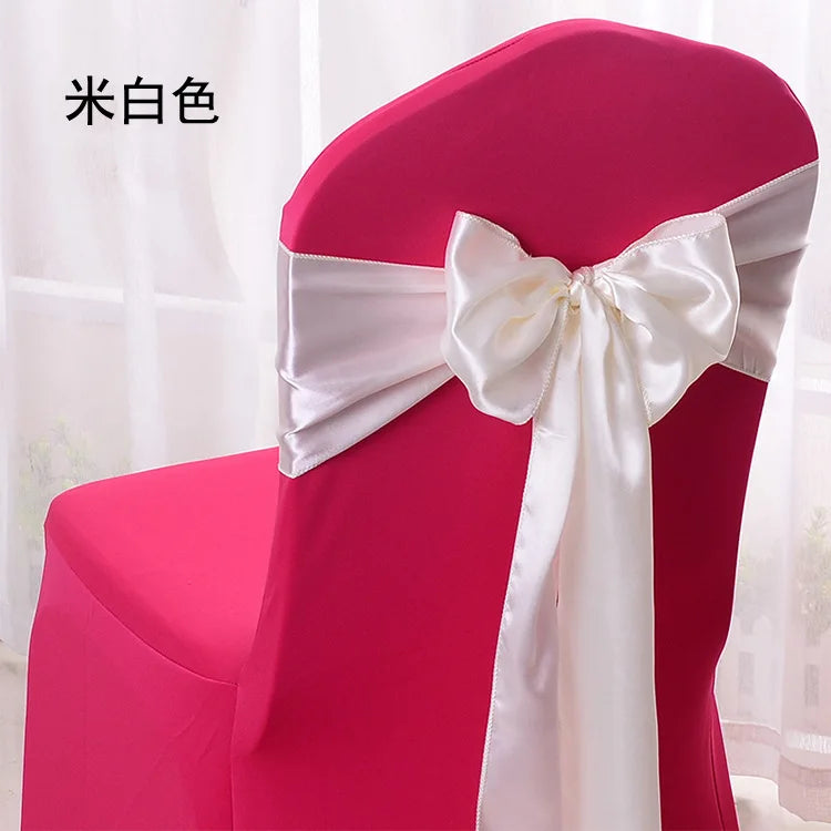 10 Pcs Satin Chair Sashes – Wedding & Banquet Bow Decor