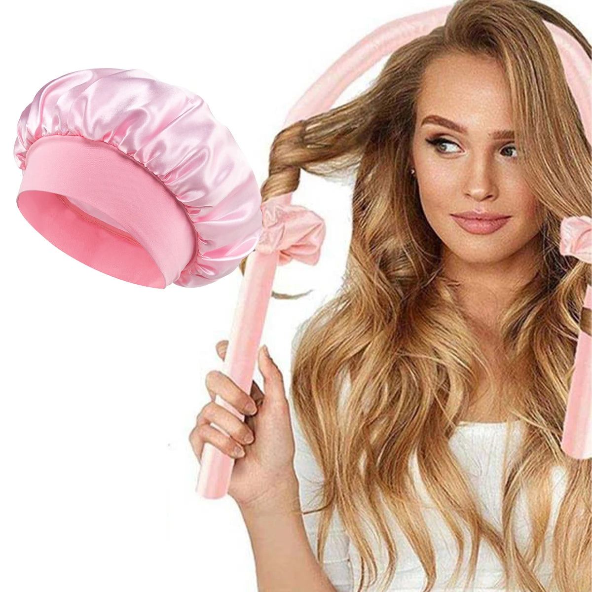 Sponge Hair Curlers Set – 4 Heatless Soft Curling Rods & Scrunchies