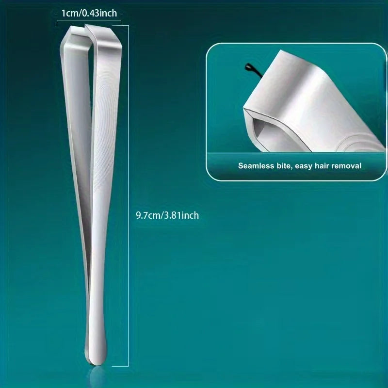 Wide-Jaw Stainless Steel Precision Tweezers – Eyebrow & Beard