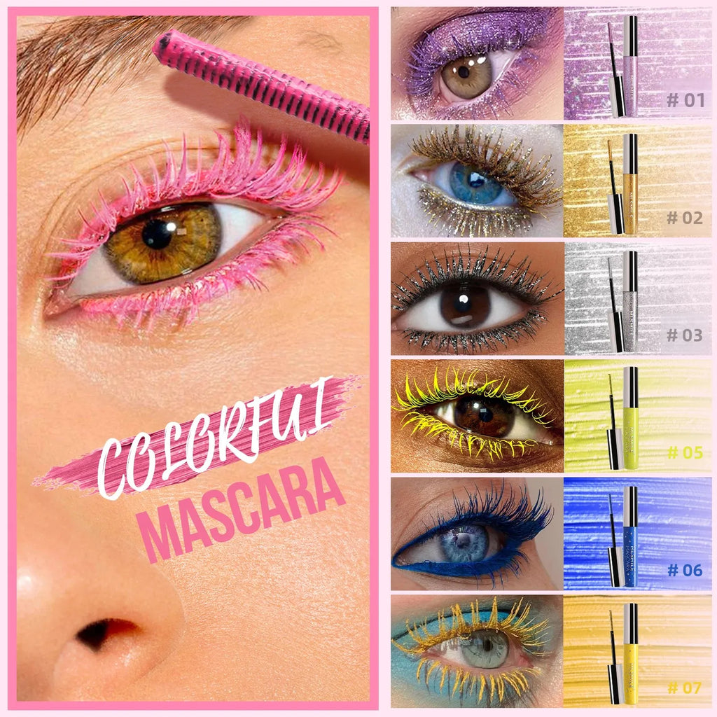 MLSMILE Glitter Pearlescent Mascara – Waterproof & Volumizing Glitter Mascara PRIMED