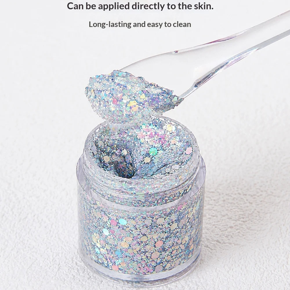 Chameleon Glitter Gel – Eye, Face & Body Shimmer Sequins Glitter Gel Makeup PRIMED