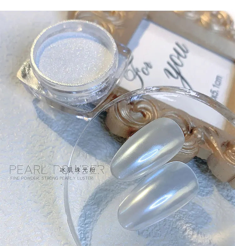 Pearl Aurora Chrome Nail Glitter Powder – Mirror Shimmer Effect Nail Glitter Powder PRIMED 0.5g