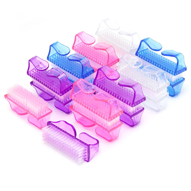 JEARLYU 6-Piece Clear Nail Brushes – Manicure & Pedicure Set