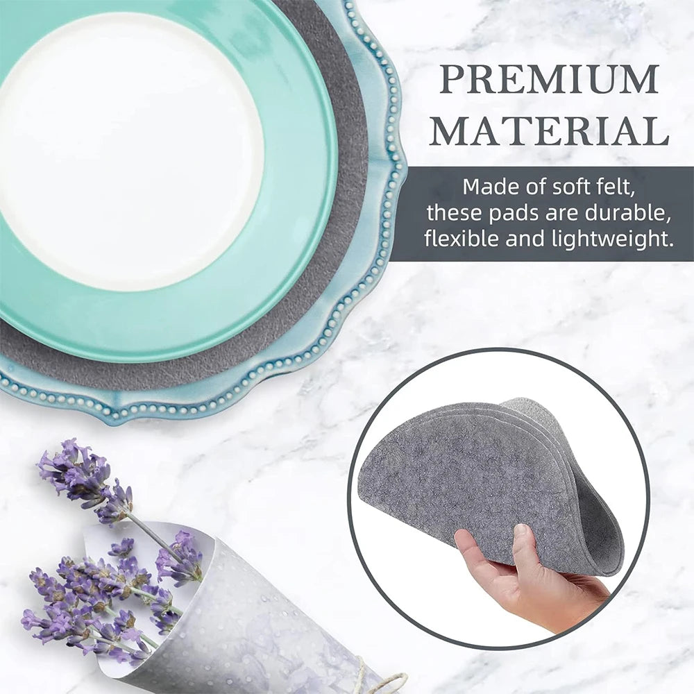Felt Plate Dividers & Dish Protector Pads – 3 Sizes Plate Protector Pads PRIMED