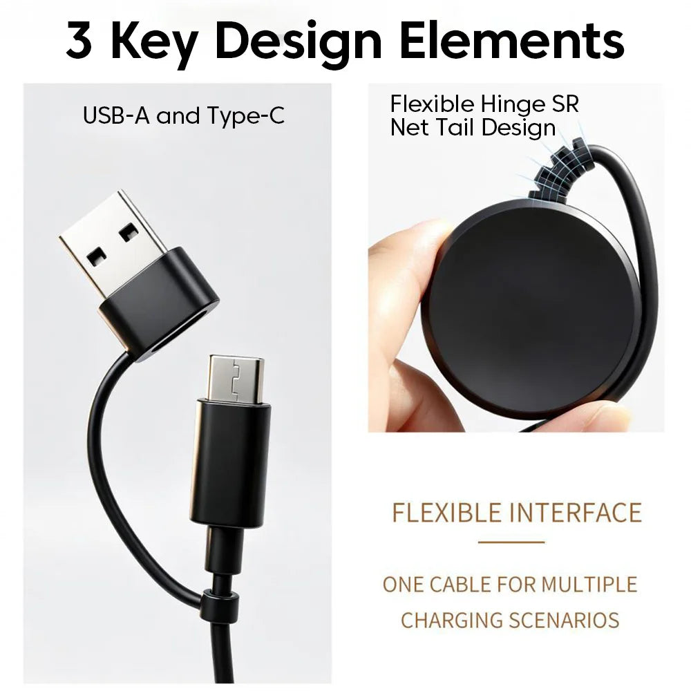 2-in-1 USB & Type-C Magnetic Charger for Samsung Galaxy Watch Smartwatch Charger PRIMED