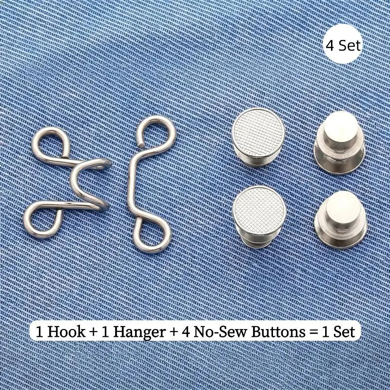 No-Sew Waist Tightener Button Pins for Jeans & Pants