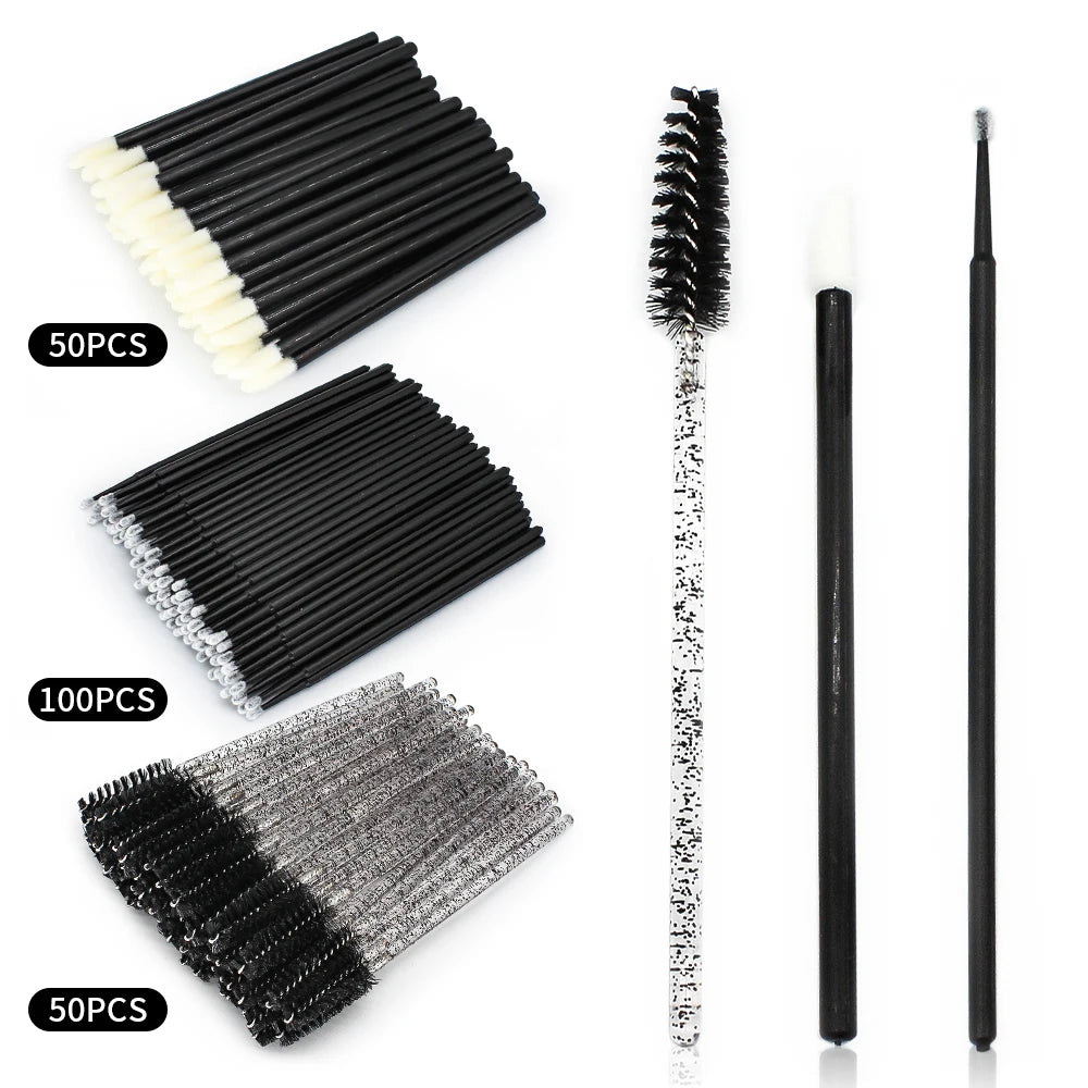 200Pcs Eyelash Extension Kit – Brushes & Microbrush Set Eyelash Extension Kit PRIMED black