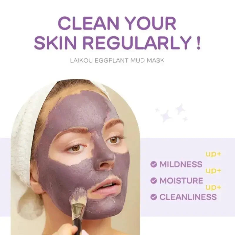 LAIKOU Sakura Eggplant Mud Mask 10pcs | Pore & Oil Control Clay Face Mask PRIMED