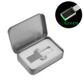 JASTER LED Crystal USB Flash Drive 4GB–128GB | Gift Crystal USB Flash Drive PRIMED Green LED Iron box 4GB CN