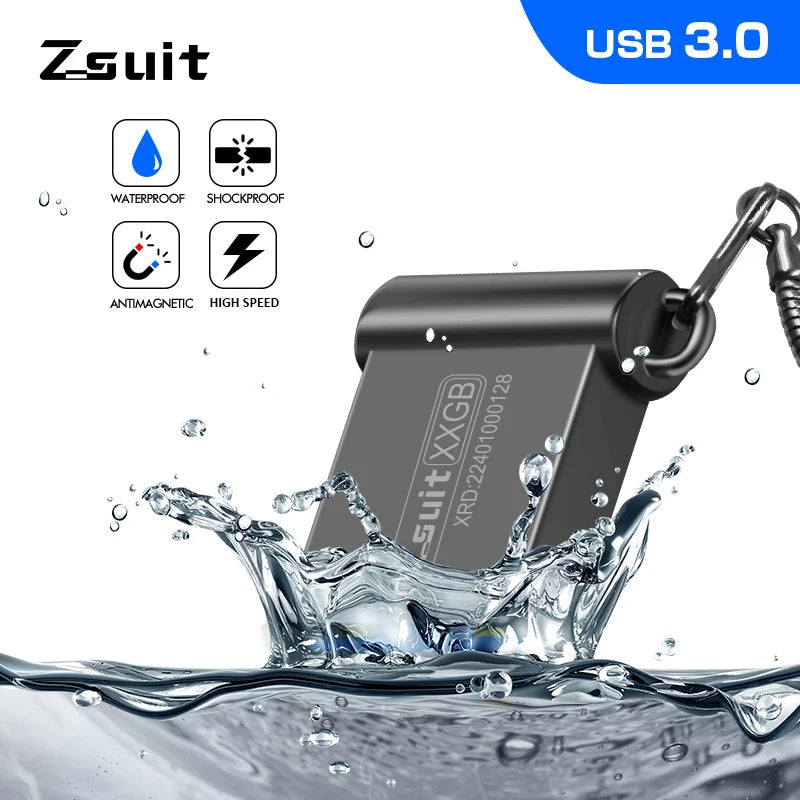 Z-suit USB 3.0 Flash Drive 16GB–128GB | Fast Metal Pendrive