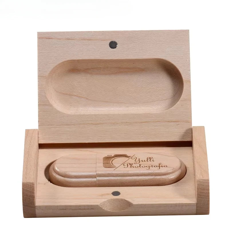 20-Pack Maple Wood USB Flash Drives 128GB | Free Custom Logo Wooden USB Flash Drive PRIMED