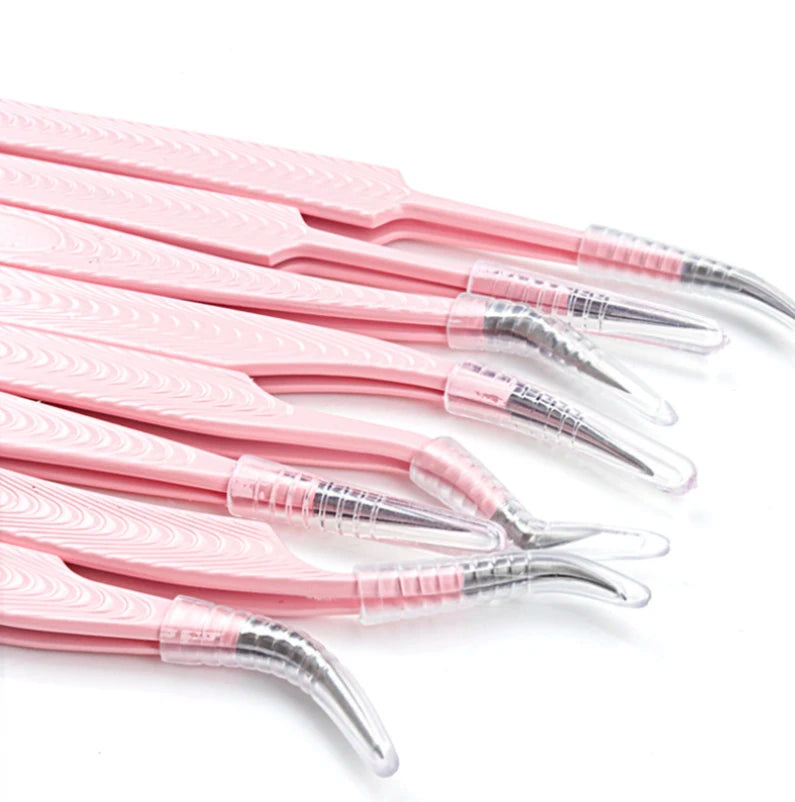 Pink Stainless Steel Eyelash Extension Tweezers | Pro Lash Tool Eyelash Extension Tweezers PRIMED