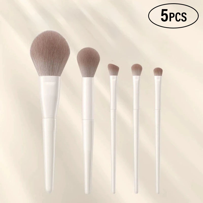 Ivory White Makeup Brush Set 5/7/10/12 Pcs – Soft Synthetic