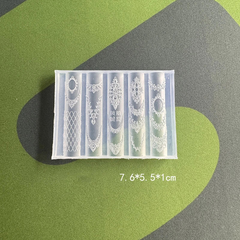 Nail Art Silicone Molds – Lace, Photo Frame & Bow Designs Nail Art Mold PRIMED