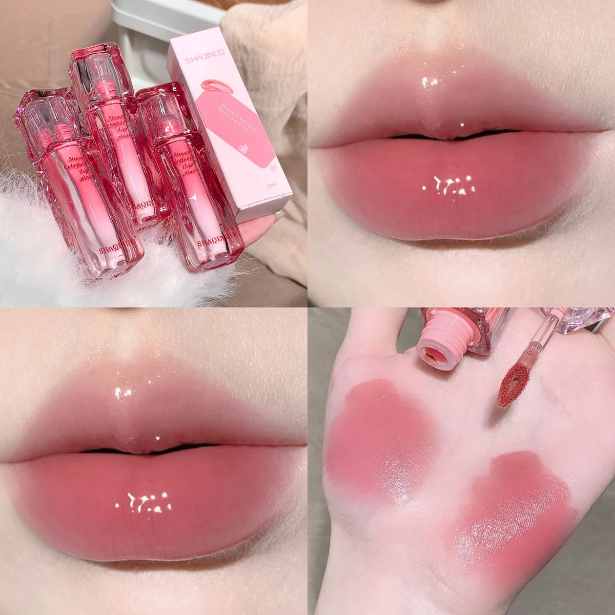 SHAQINUO Mirror Gloss Lip Glaze – Hydrating Tinted Lip Gloss