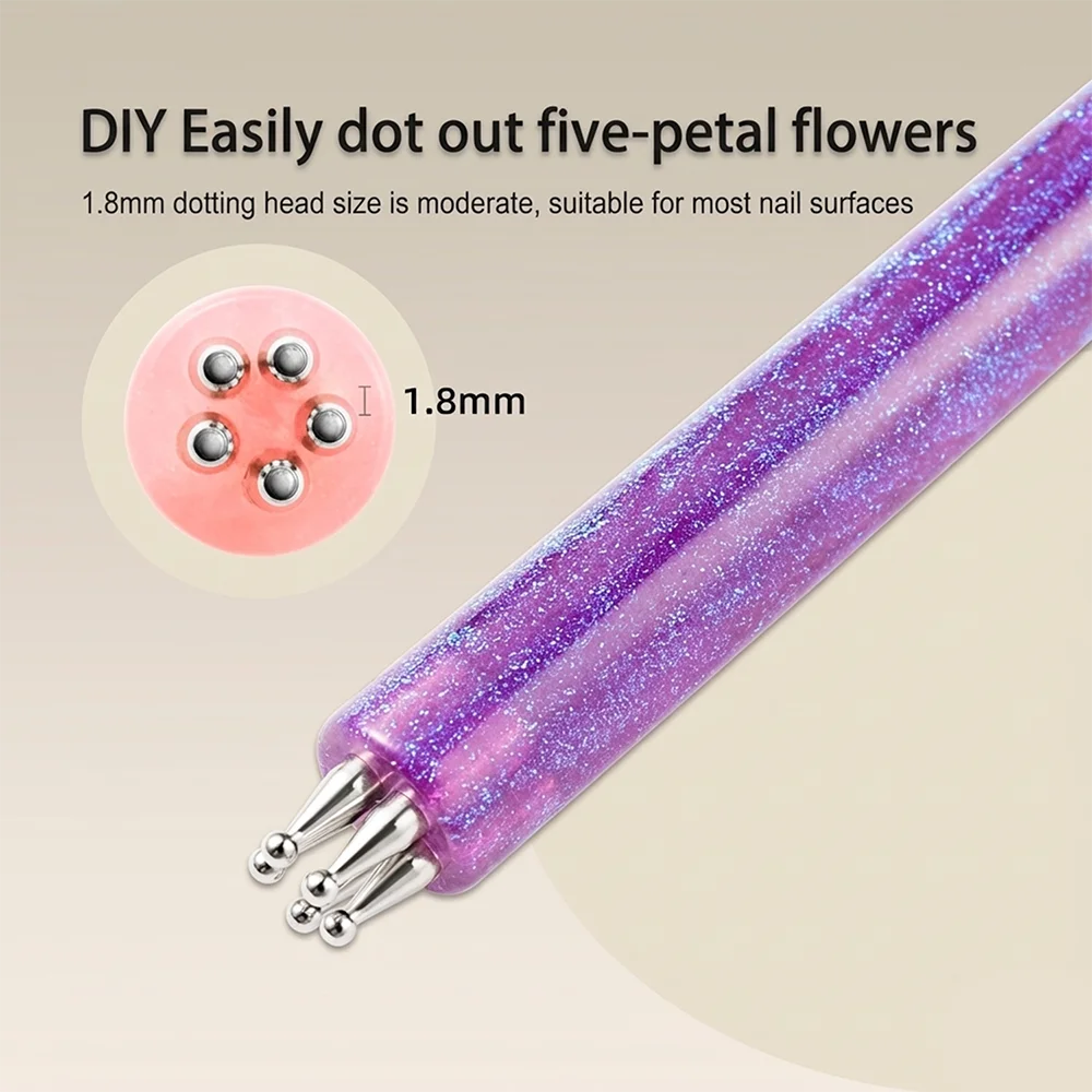 Five-Petal Flower Nail Art Dotting Pen – Diamond Setting Tool Nail Art Dotting Tool PRIMED
