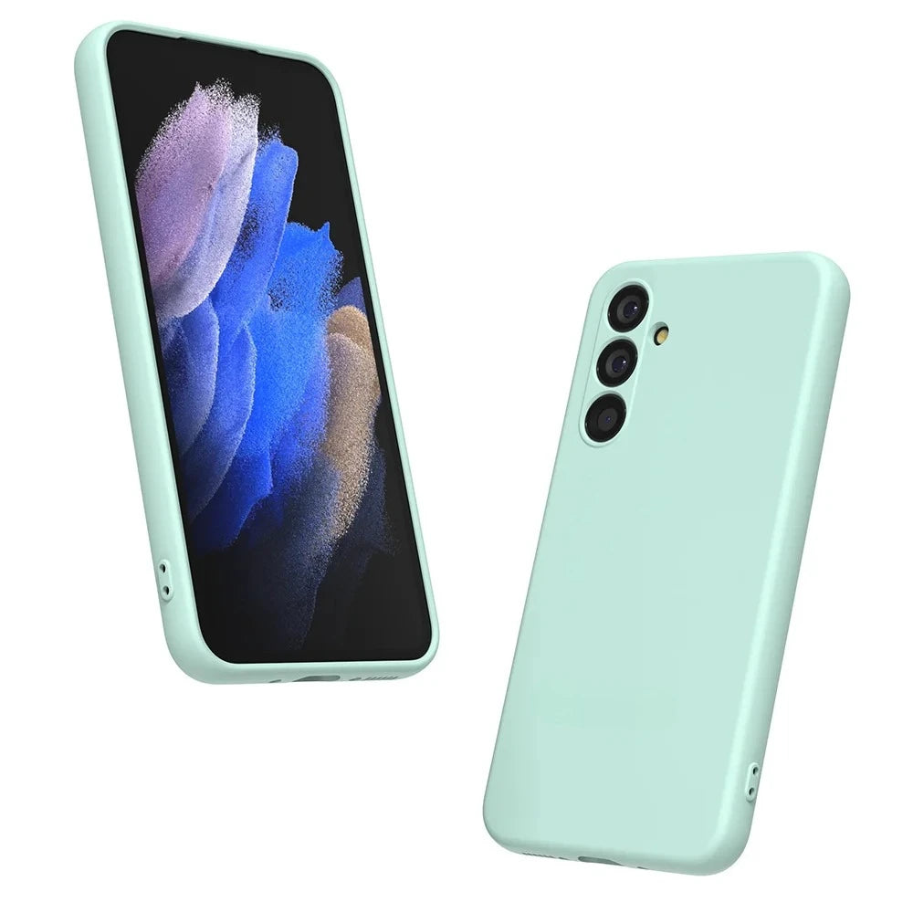 Samsung Galaxy A Series Liquid Silicone Shockproof Case Phone Case PRIMED For A14 Light Cyan